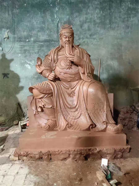 武財神關公人物泥塑造像定做